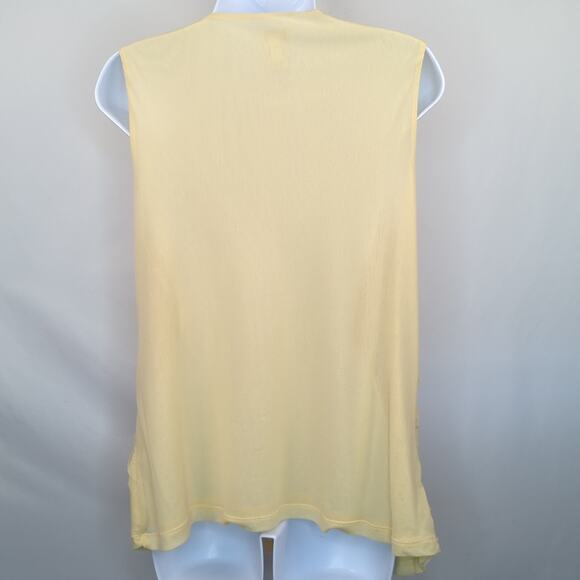 Chico’s Yellow Scoop Neck Tank Top Womens Size 16 Ruffle Layered Sleeveless - Picture 2 of 10